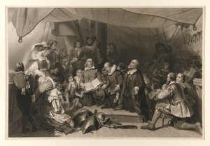 Pilgrimernas ombordstigning av Samuel Bellin