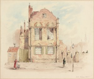 Forth House, Newcastle upon Tyne, 1843 (penna och wc på papper) av Samuel Bilston