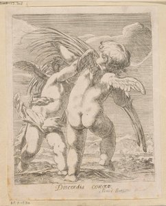 Två putti som bråkar över en palmgren Discordia Concors (titel på objekt) Olika mönster (serietitel) Opera Varia Historica, Poetica & Iconologica (serietitel)