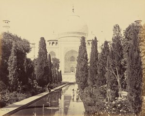 Agra; Taj, sedd från fontänen av Samuel Bourne