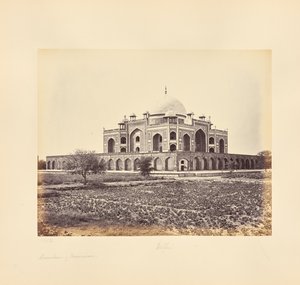 Delhi; kejsar Humayuns mausoleum av Samuel Bourne