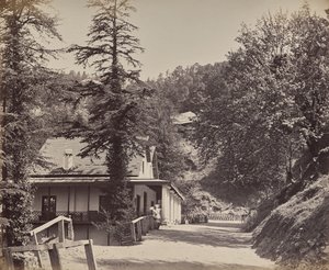 Simla. The Mall nära Combermere Bridge av Samuel Bourne