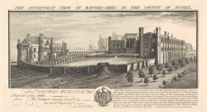 Den sydvästra utsikten över Battel-Abbey, i grevskapet Sussex