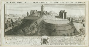 Tutbury Castle - East View: gravyr