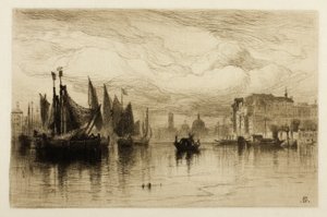 En molnig dag i Venedig av Samuel Colman