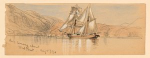 Brig kommer omkring, West Point av Samuel Colman