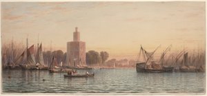 Hamnen i Sevilla av Samuel Colman