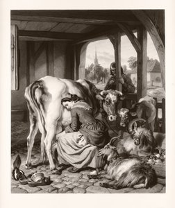 The Maid and skatan (mezzotint)
