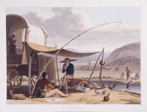 Afrikanskt landskap och djur vid Godahoppsudden av Samuel Daniell