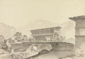 Nära Tassisudon [Tashicho Dzong] av Samuel Davis