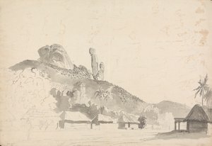 Stenformation ovanför en by av Samuel Davis