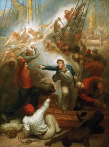 Kapten William Rogers erövrar handelsfartyget "Le Jeune Richard" den 1 oktober av Samuel Drummond
