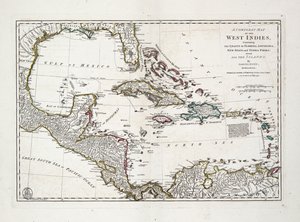 En komplett karta över Västindien med Floridas, Louisianas, Nya Spaniens och Terra Firmas kuster samt alla öar av Samuel Dunn
