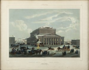 Saint Petersburg Imperial Bolshoi Kamenny Theatre, slutet av 1840-talet. av Samuel Friedrich Diez