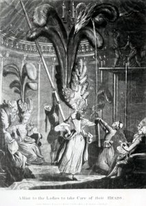 A hint to the Ladies to take care of their Heads, publicerad av Sayer und Bennett (1774-1786), 1776 (mezzotint) av Samuel Hieronymous Grimm