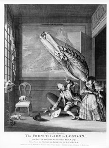 The French Lady in London eller The Head Dress of the Year 1771, trykt for S. Sledge, 1771 swed