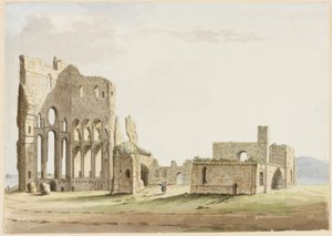 Tynemouth Priory, Northumberland (penna och bläck och wc på papper)