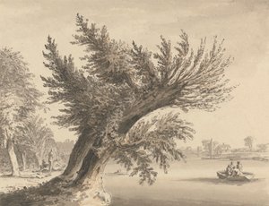 På Themsen vid Barnes av Samuel Hieronymus Grimm