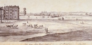 "Utsikt från Lady Kayes omklädningsrum vid Marylebone", 1793