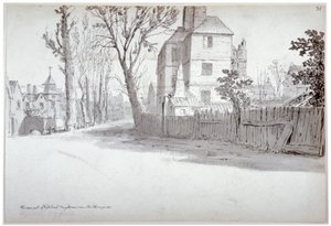 Utsikt över den övre delen av St Marylebone High Street och turnpike, London, 1772