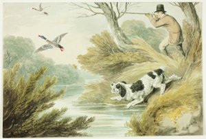 Jägare med retriever av Samuel Howett