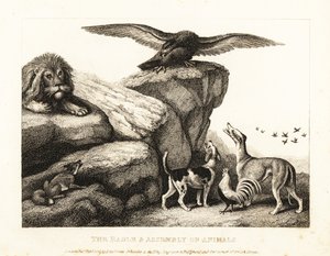 Jupiters fågel som förmanar en samling djur. 1811 (etsning)