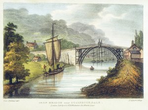 Järnbro över Severn vid Ironbridge, Coalbrookdale, England, byggd 1779 1795