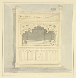 Monument till William Canynges i St Mary Redcliffe (penna och akvarell på papper) av Samuel Jackson