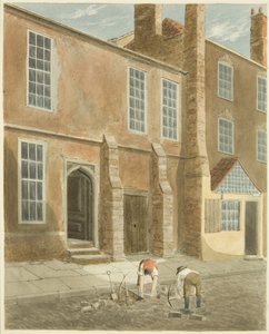 Rester av Bristol Castle på ett hus i Castle Green (penna och akvarell på papper)