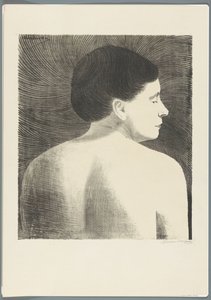 Naken kvinna sedd bakifrån av Samuel Jessurun de Mesquita (signed by artist)