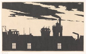 Silhouette Oostergasfabriek av Samuel Jessurun de Mesquita (signed by artist)