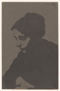 Kvinna i trekvartsvy till vänster, med skugga av Samuel Jessurun de Mesquita (signed by artist)