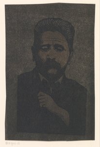 Självporträtt (med skugga) av Samuel Jessurun de Mesquita (signed by artist)