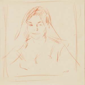 Girl With Veil (sangvinsk) av Samuel John Peploe