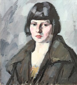 Huvud av en ung flicka, ca 1920