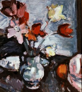 Stilleben med tulpaner. Målning av Samuel John Peploe (1871-1935) Privat samling.