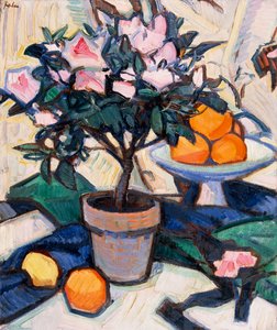 Rosa Azalea och apelsiner, c.1913 av Samuel John Peploe