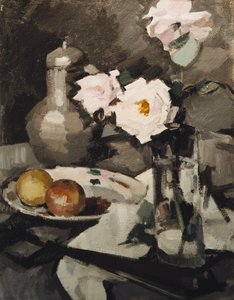 Rosa rosor i en glasvas, ca. 1924 av Samuel John Peploe
