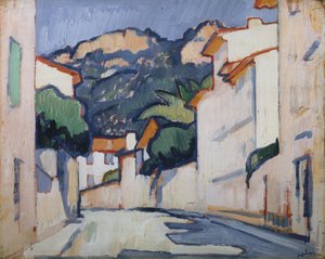 Gatubild, Cassis, ca 1913 (olja på panel) av Samuel John Peploe