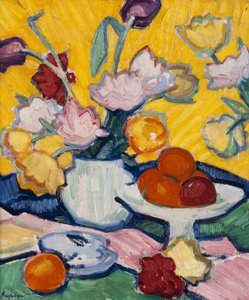Tulpaner i en keramikvas, 1910-14