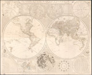 Scientia terrarum et coelorum: eller, himlen och jorden astronomiskt och geografiskt avgränsade och visade: innehåller de mest märkliga och användbara detaljerna i solstjärnorna och vardagliga systemen, troget uppräknade och avgränsade enligt t. av Samuel; Kitchin Dunn