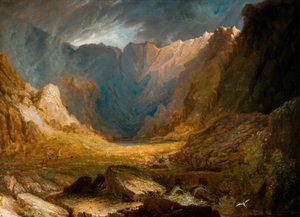 Llyn Idwal, norra Wales, 1810-1850.