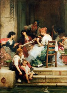 Venetianskt liv, 1884 av Samuel Luke Fildes