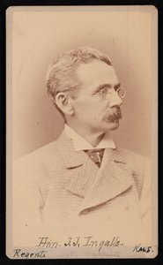 Porträtt av John James Ingalls 1833-1900, mellan 1876 och 1880.