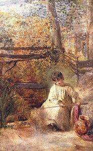 En pojke som fiskar av Samuel Palmer