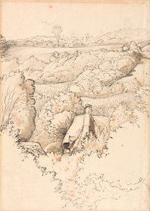 En stuga bland träd, Shoreham av Samuel Palmer