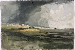 At Hailsham, Sussex: A Storm Approaching, 1821 (wc över grafit på papper) av Samuel Palmer