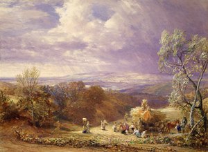 Skörd (wc och bodycolour på papper) av Samuel Palmer