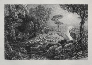 Moeris och Galatea, 1883. av Samuel Palmer