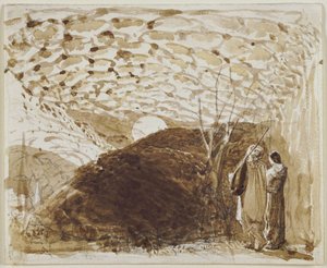 Månbelyst landskap av Samuel Palmer